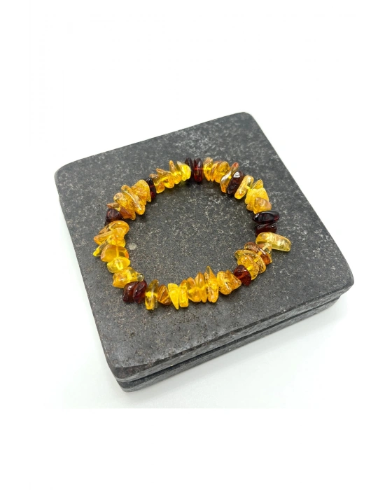 SERTİFİKALI Damla Kehribar Saçaklı Model Misinalı Bileklik