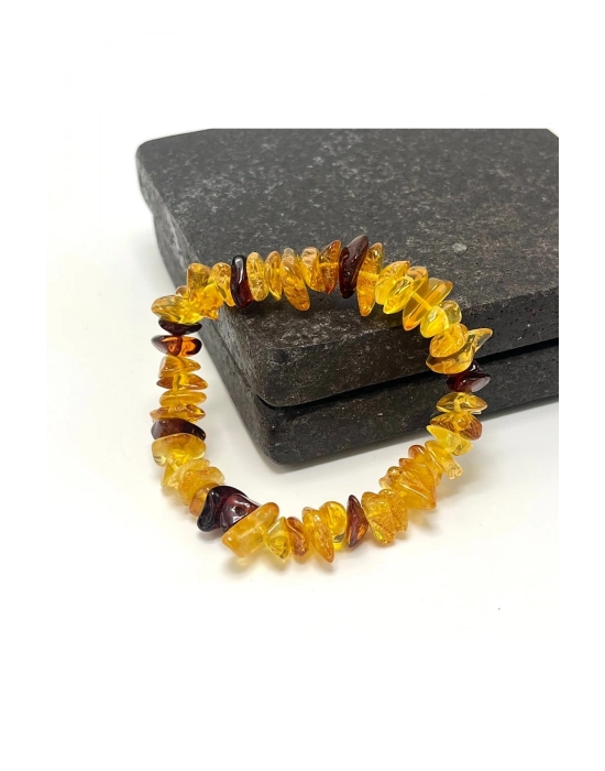 SERTİFİKALI Damla Kehribar Saçaklı Model Misinalı Bileklik