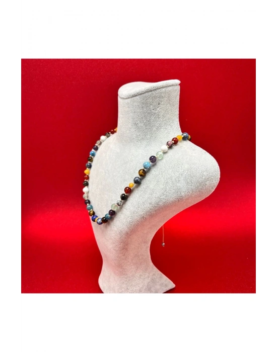 SERTİFİKALI Doğal Taş Başarı Kolyesi Ayarlanabilir Ölçü