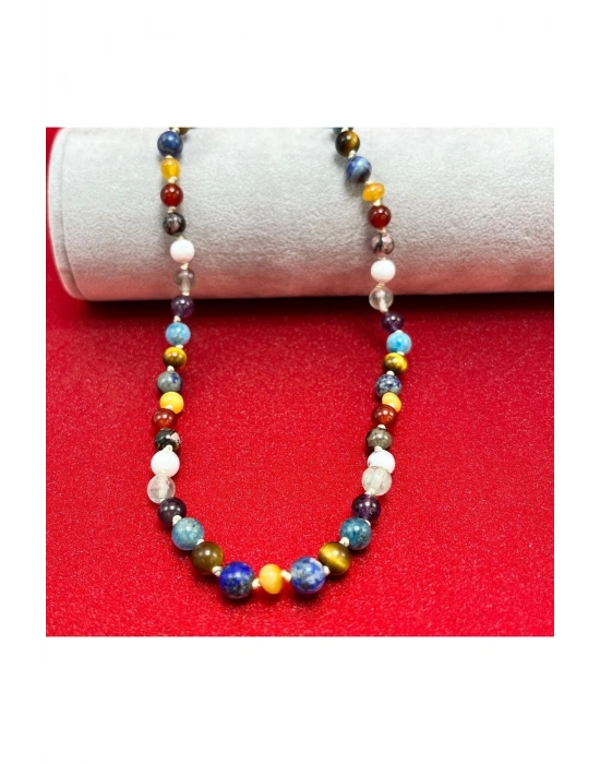 SERTİFİKALI Doğal Taş Başarı Kolyesi Ayarlanabilir Ölçü