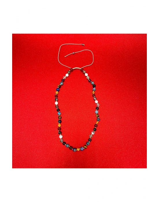 SERTİFİKALI Doğal Taş Başarı Kolyesi Ayarlanabilir Ölçü