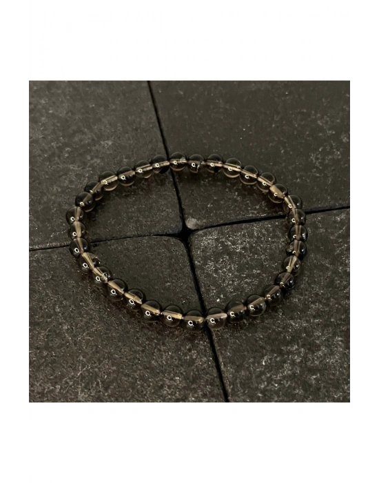 SERTİFİKALI Dumanlı Kuvars 6mm Doğal Taş Bileklik