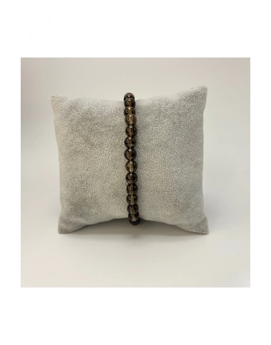 SERTİFİKALI Dumanlı Kuvars 6mm Doğal Taş Bileklik