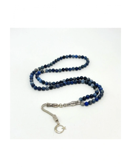 Sertifikalı Dumortierit  6mm 99luk Doğal Taş Tesbih