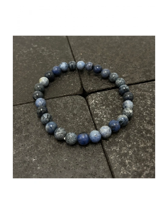 SERTİFİKALI Dumortierit 6mm Doğal Taş Bileklik