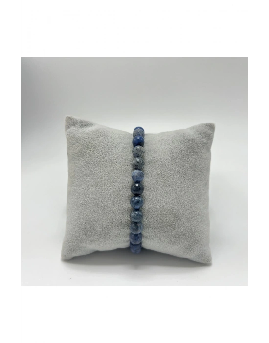 SERTİFİKALI Dumortierit 6mm Doğal Taş Bileklik