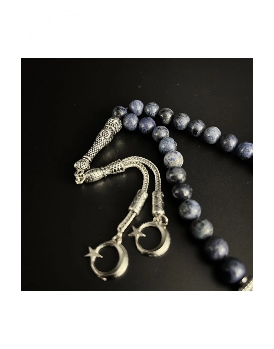 Sertifikalı Dumortierit 8mm 33lük Doğal Taş Tesbih