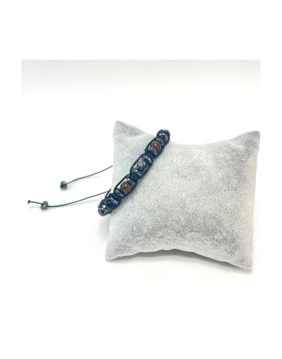 Sertifikalı Erkek Başarı Doğal Taş Erkek Bileklik Ayarlanabiilir Ölçü