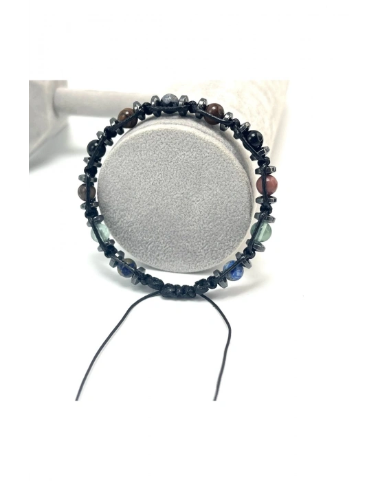 Sertifikalı Erkek Başarı Doğal Taş Erkek Bileklik Ayarlanabiilir Ölçü