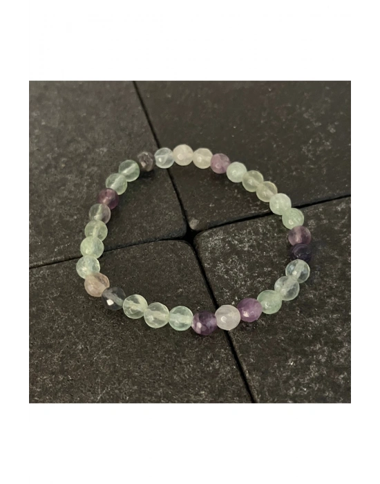 SERTİFİKALI Florit 6mm Doğal Taş Bileklik