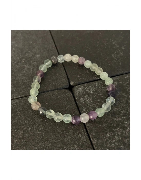 SERTİFİKALI Florit 6mm Doğal Taş Bileklik
