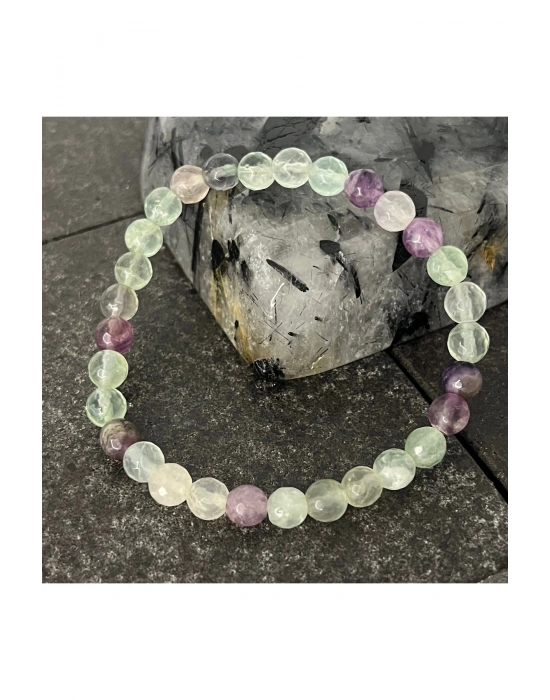 SERTİFİKALI Florit 6mm Doğal Taş Bileklik