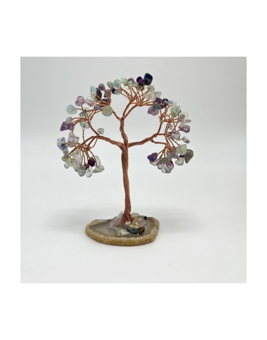 Sertifikalı Florit - Akik Doğal Taş Ağaç