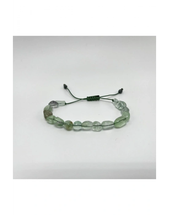 SERTİFİKALI Florit Natural Kesim Makrome Doğal Taş Bileklik