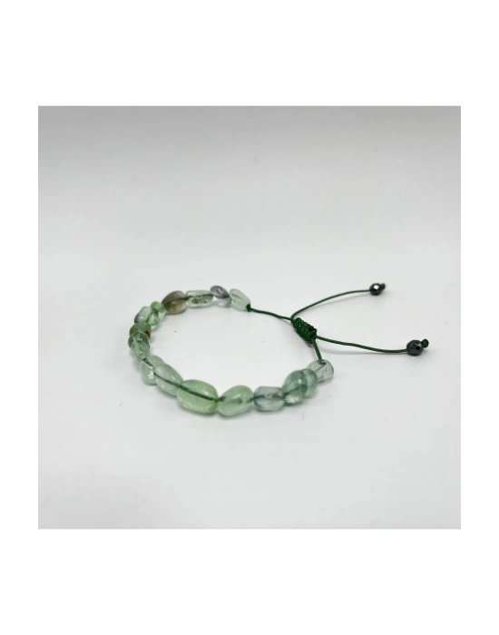 SERTİFİKALI Florit Natural Kesim Makrome Doğal Taş Bileklik