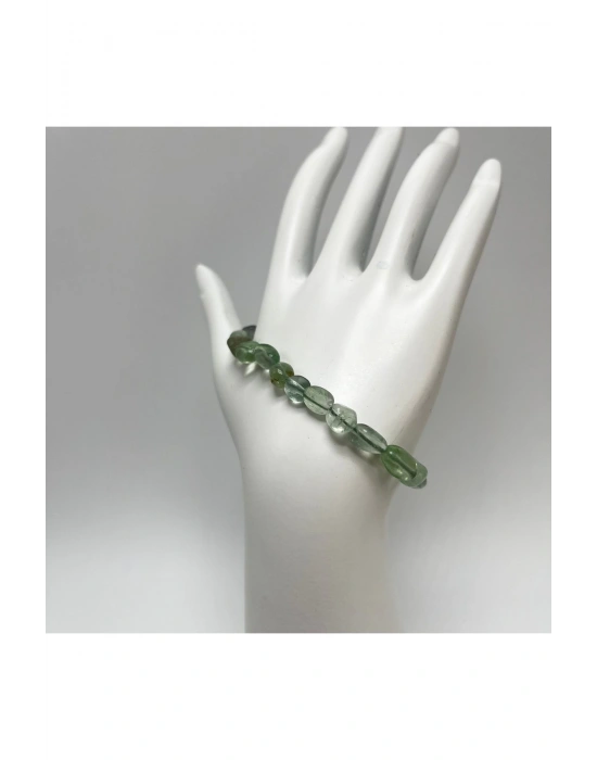 SERTİFİKALI Florit Natural Kesim Makrome Doğal Taş Bileklik