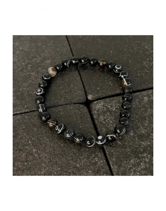 SERTİFİKALI Göz Akik 6mm Doğal Taş Bileklik