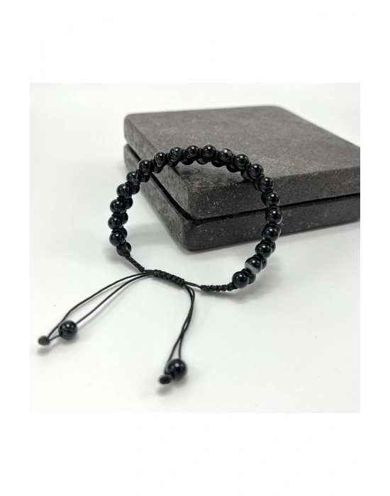 SERTİFİKALI Göz Akik Çift Sıra Doğal Taş Makrome Bileklik Ayarlanabilir Ölçü