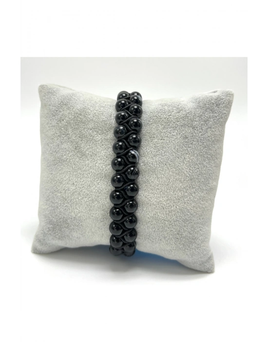 SERTİFİKALI Göz Akik Çift Sıra Doğal Taş Makrome Bileklik Ayarlanabilir Ölçü