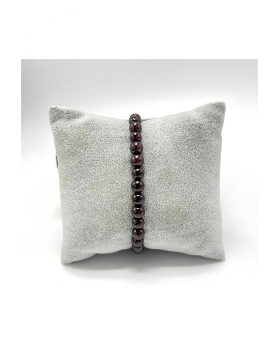 SERTİFİKALI Granat Lal 6mm Doğal Taş Bileklik