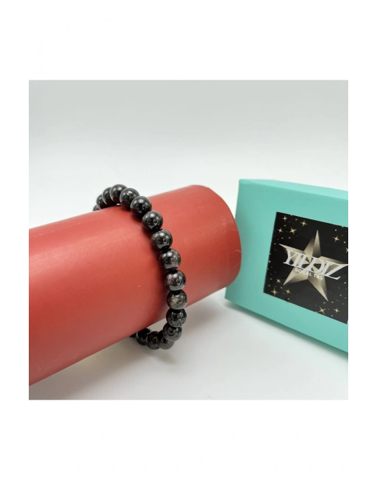 Sertifikalı Granat Lal 8mm Elastik Misinalı Doğal Taş Bileklik