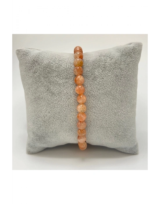 SERTİFİKALI Güneş Taşı 6mm Doğal Taş Bileklik