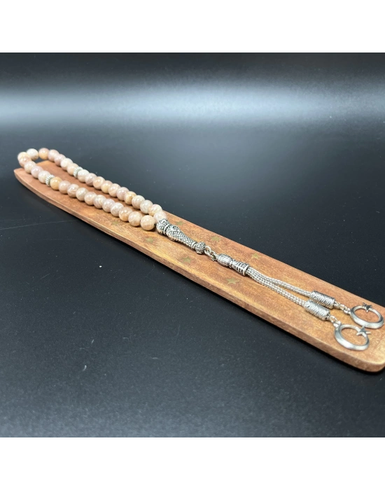 Sertifikalı Güneş Taşı 8mm 33lük Doğal Taş Tesbih