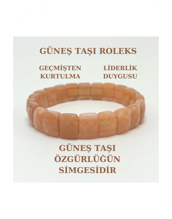Sertifikalı Güneş Taşı Doğal Taş Roleks Bileklik