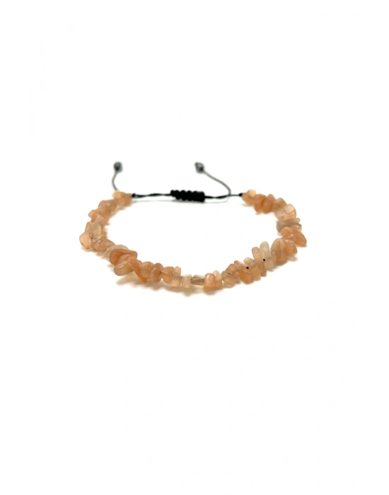 SERTİFİKALI Güneş Taşı Saçaklı Model Doğal Taş Makrome Bileklik Ayarlanabilir Ölçü