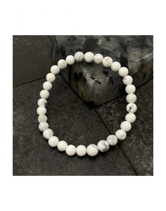 SERTİFİKALI Havlit 6mm Doğal Taş Bileklik