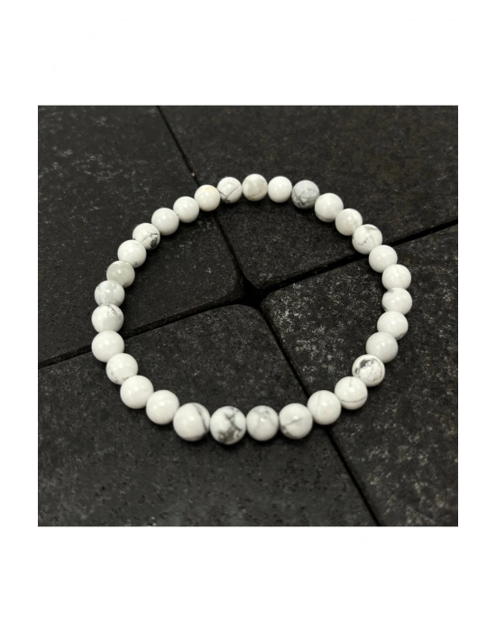 SERTİFİKALI Havlit 6mm Doğal Taş Bileklik