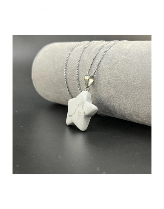 Sertifikalı Havlit Yıldız Model Doğal Taş Kolye (KARARMAMA GARANTİLİ)