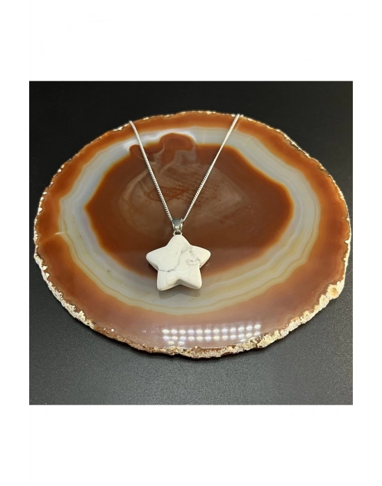 Sertifikalı Havlit Yıldız Model Doğal Taş Kolye (KARARMAMA GARANTİLİ)