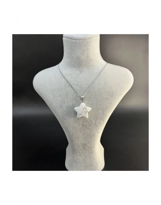 Sertifikalı Havlit Yıldız Model Doğal Taş Kolye (KARARMAMA GARANTİLİ)