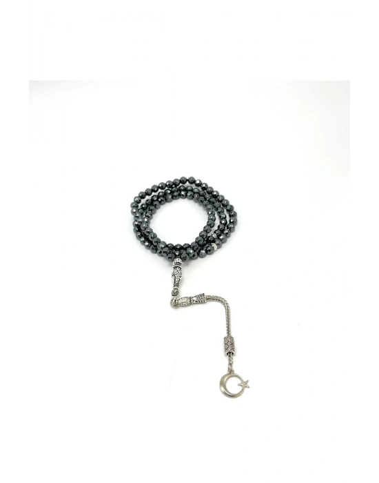 Sertifikalı Hematit 6mm 99luk Doğal Taş Tesbih