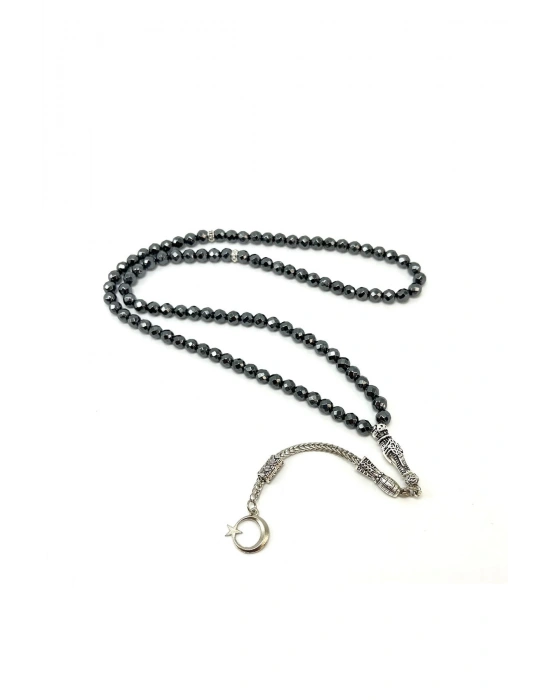 Sertifikalı Hematit 6mm 99luk Doğal Taş Tesbih