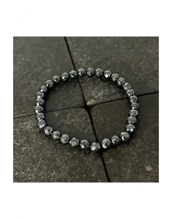 SERTİFİKALI Hematit 6mm Doğal Taş Bileklik
