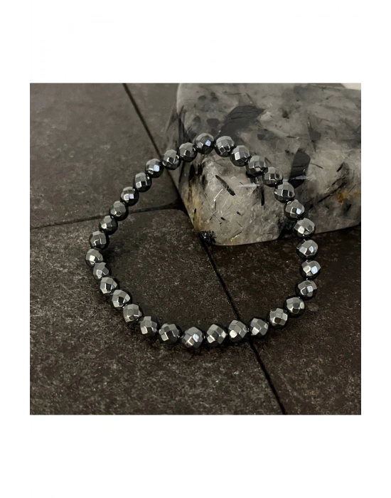 SERTİFİKALI Hematit 6mm Doğal Taş Bileklik