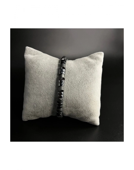SERTİFİKALI Hematit Ayarlanabilir Ölçü Unisex Doğal Taş Bileklik