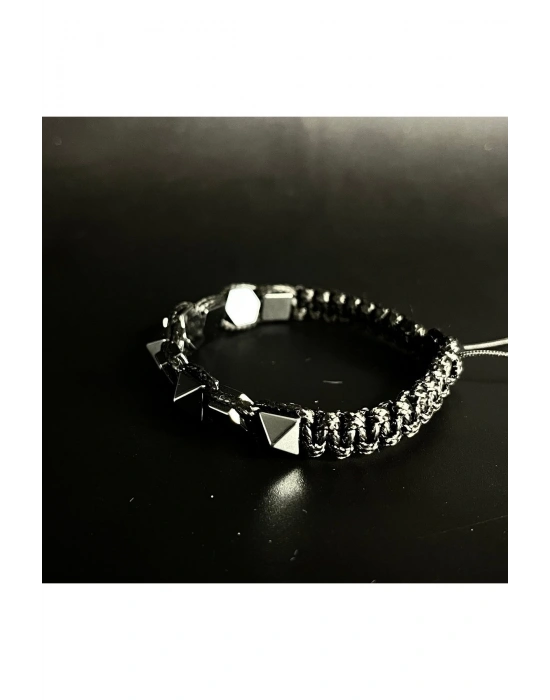 SERTİFİKALI HEMATİT DOĞAL TAŞ DERİ BİLEKLİK