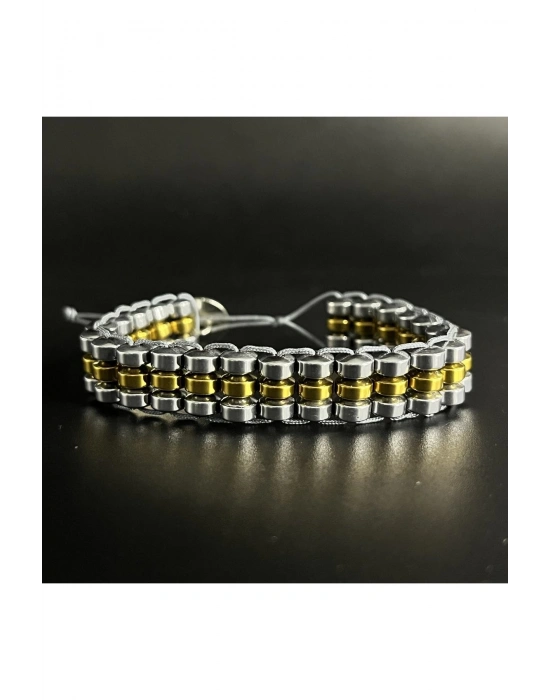 Sertifikalı Hematit Özel Tasarım Doğal Taş Ayarlanabilir Bileklik