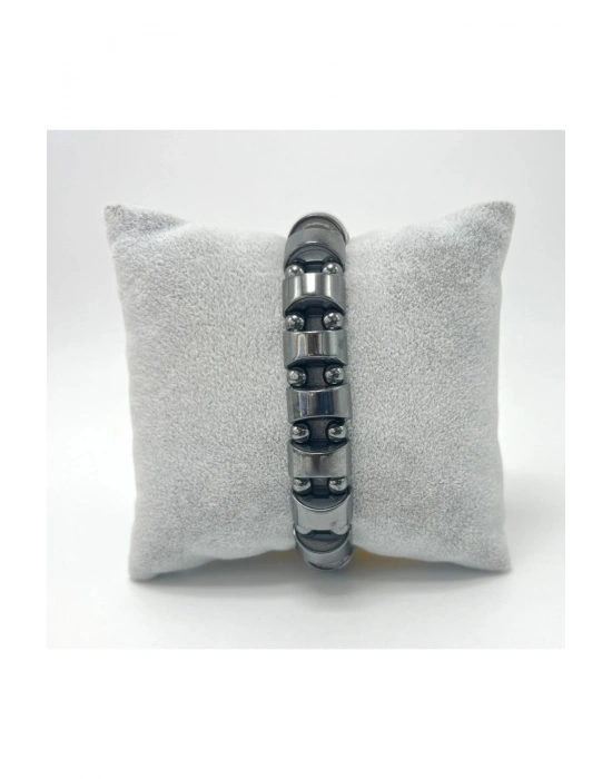 Sertifikalı Hematit Roleks Kesim ve 6mm Doğal Taş Bileklik