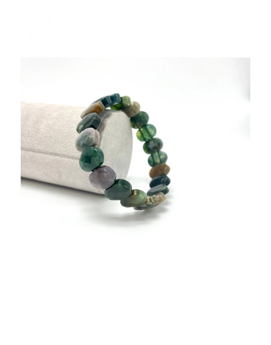 Sertifikalı Hint Akik Doğal Taş Roleks Bileklik