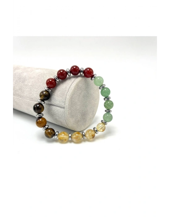 Sertifikalı İkizler Burcu 8mm 33lük Doğal Taş Bileklik