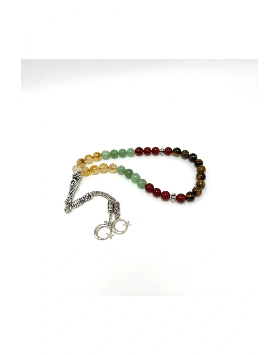 Sertifikalı İkizler Burcu 8mm 33lük Doğal Taş Tesbih