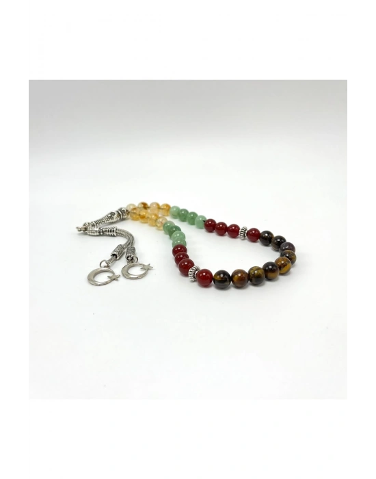 Sertifikalı İkizler Burcu 8mm 33lük Doğal Taş Tesbih