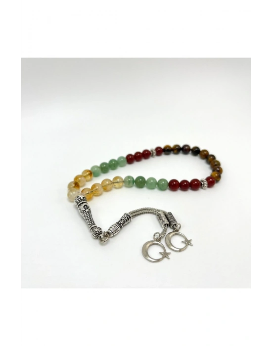 Sertifikalı İkizler Burcu 8mm 33lük Doğal Taş Tesbih