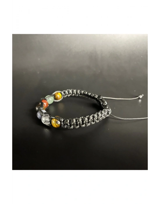 SERTİFİKALI İKİZLER BURCU DOĞAL TAŞ DERİ BİLEKLİK K. KUVARS SODALİT AVENTURİN RODANİT KAPLAN GÖZÜ