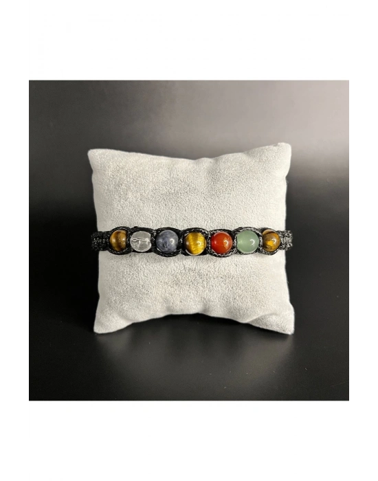 SERTİFİKALI İKİZLER BURCU DOĞAL TAŞ DERİ BİLEKLİK K. KUVARS SODALİT AVENTURİN RODANİT KAPLAN GÖZÜ