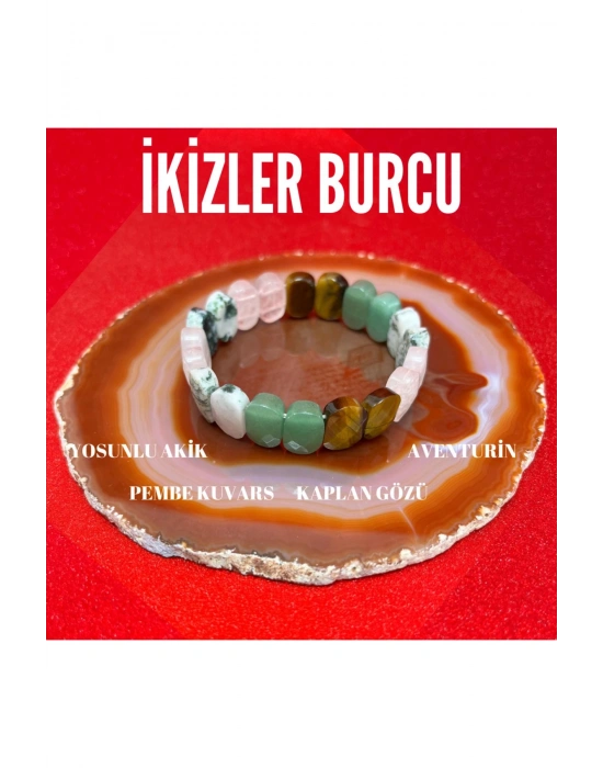 Sertifikalı Ikizler Burcu Doğal Taş Roleks Bileklik